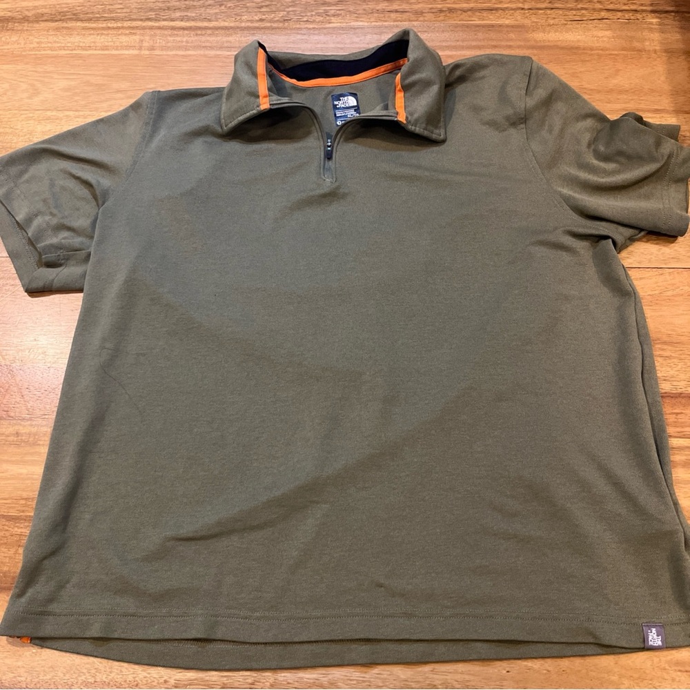 The North Face Shirt Men XL Green FlashDry 1/4 Zip Tech Outdoor Hiking Gorpcore